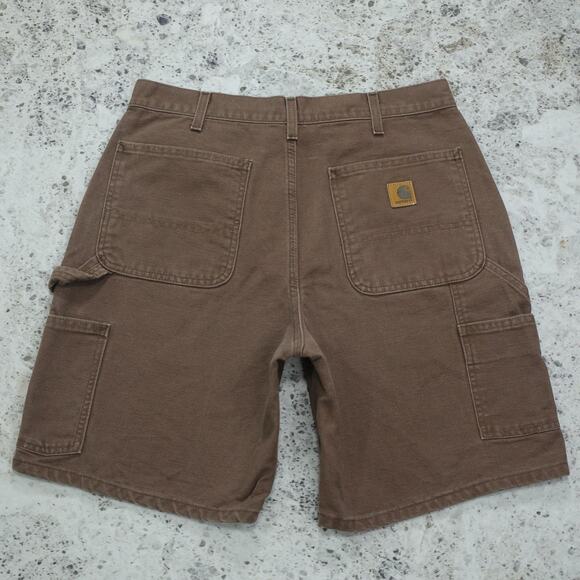 Vintage Carhartt B25 CHT Chestnut Brown Carpenter Shorts 32x8.25 - Picture 1 of 14